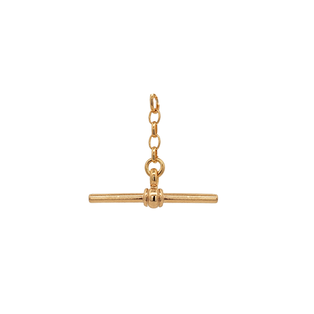 9k Yellow Gold Oval Belcher T-Bar Fob Pendant
