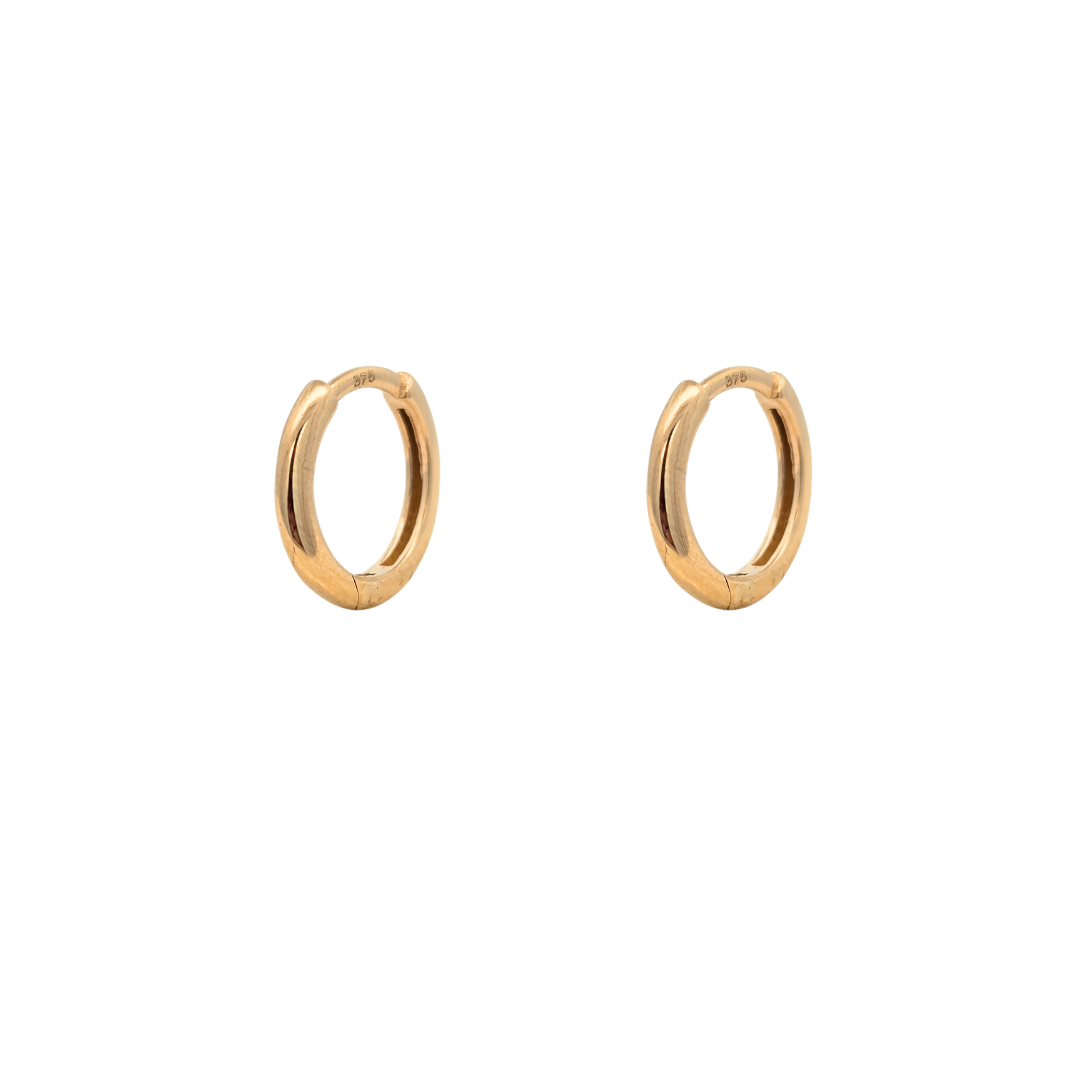 9k Yellow Gold 11mm Huggie Hoop Earrings