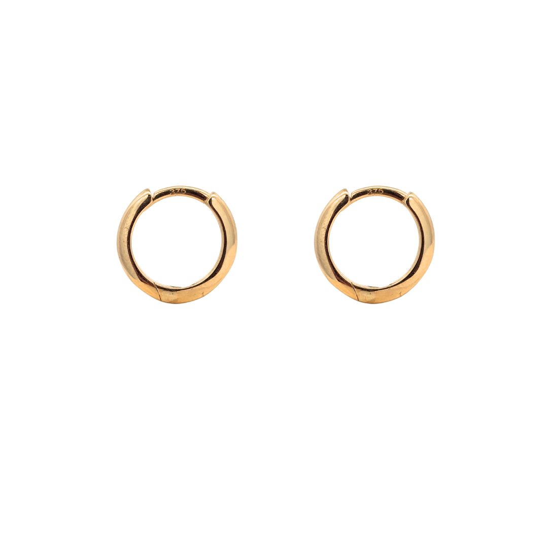 9k Yellow Gold 11mm Huggie Hoop Earrings