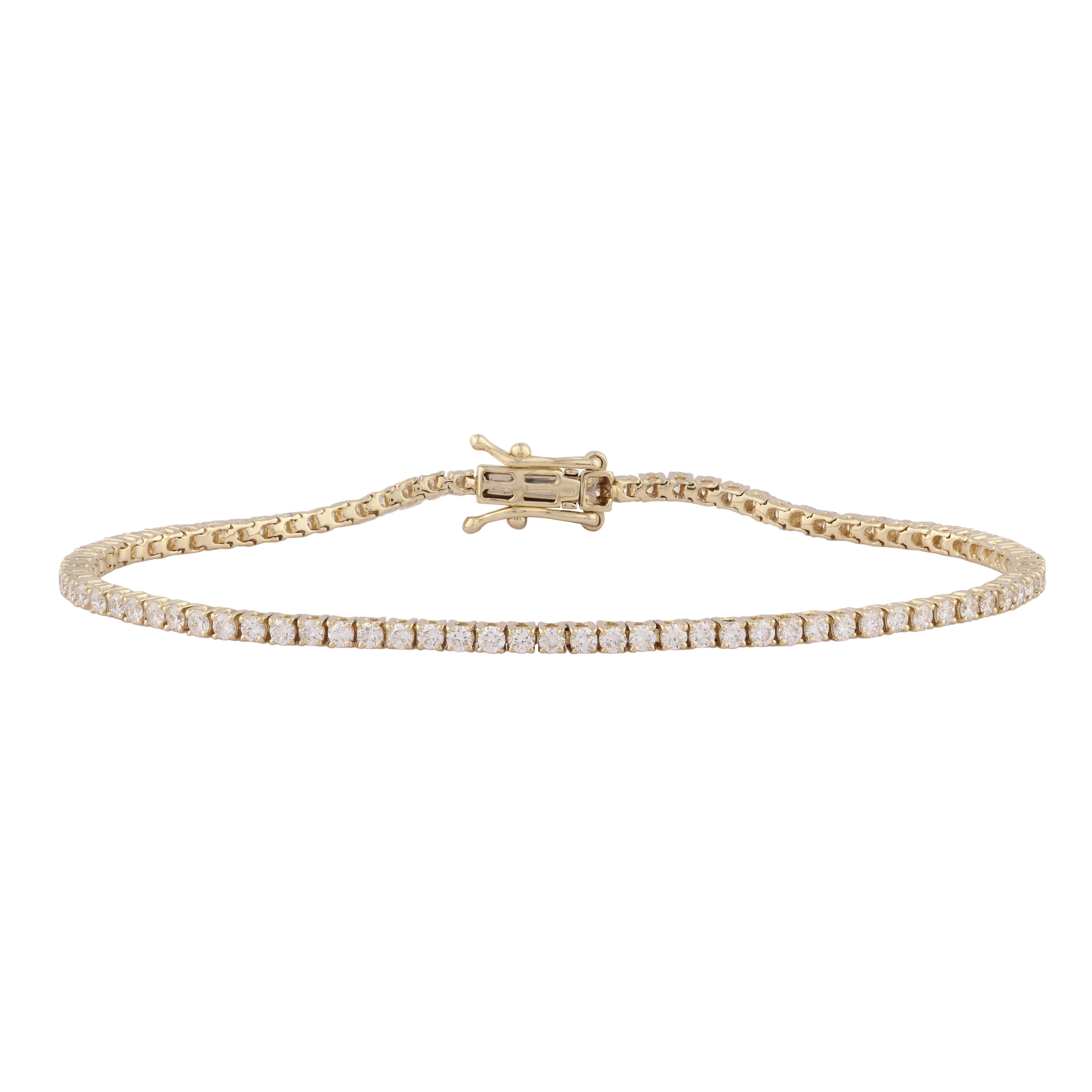 9k Yellow Gold 2.00ct Lab Grown Diamond Tennis Bracelet
