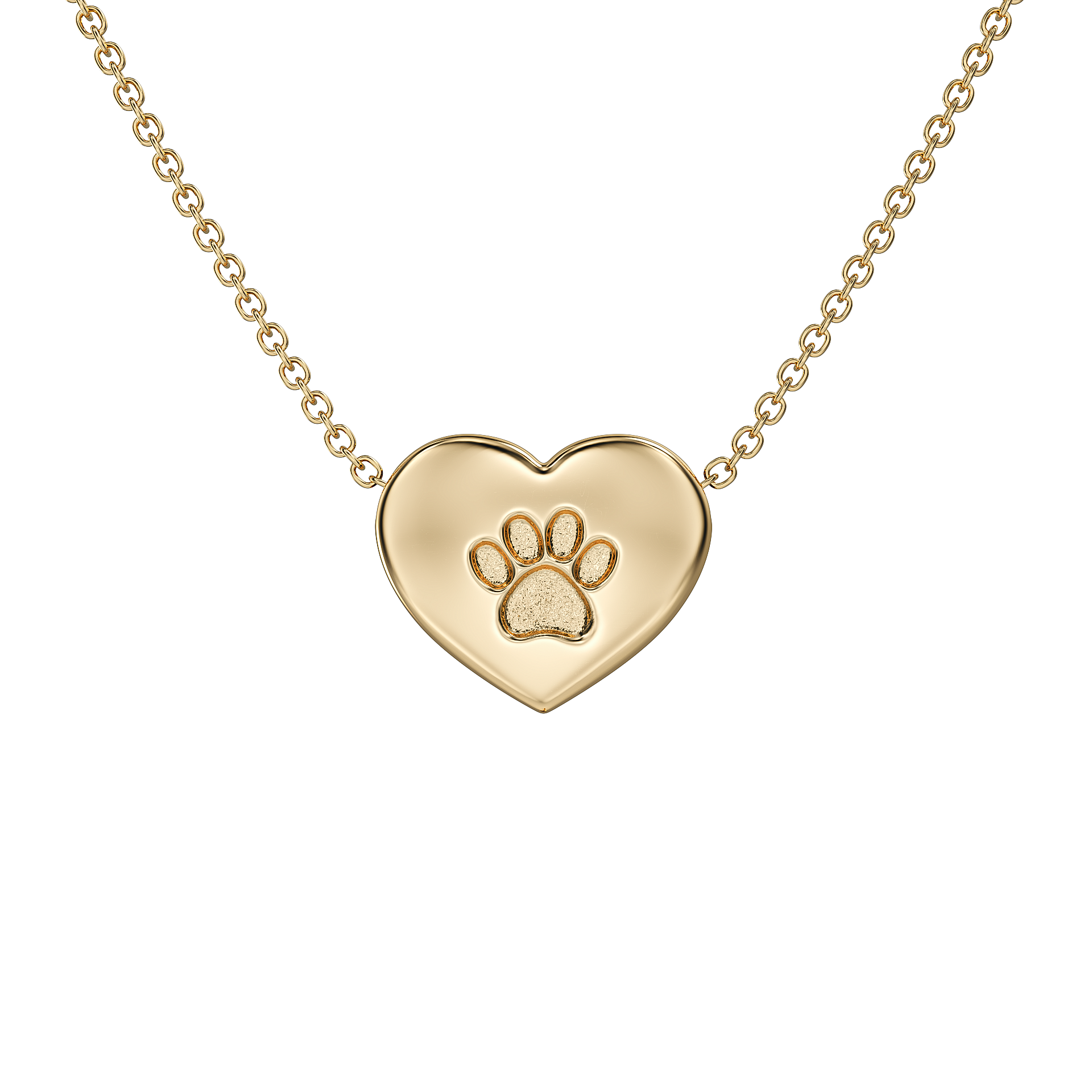 Love in a Jewel Paw Print Love Heart Pendant