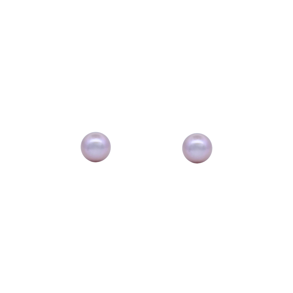Sterling Silver 7mm Natural Pink Fresh Water Pearl Stud Earrings