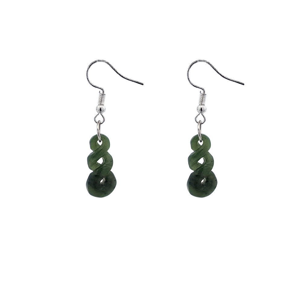 Double Twist 22mm Pounamu Drop Earrings
