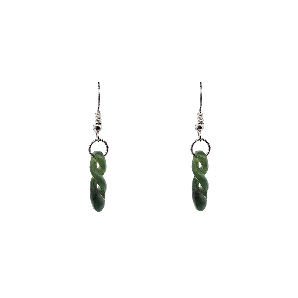 Double Twist 22mm Pounamu Drop Earrings