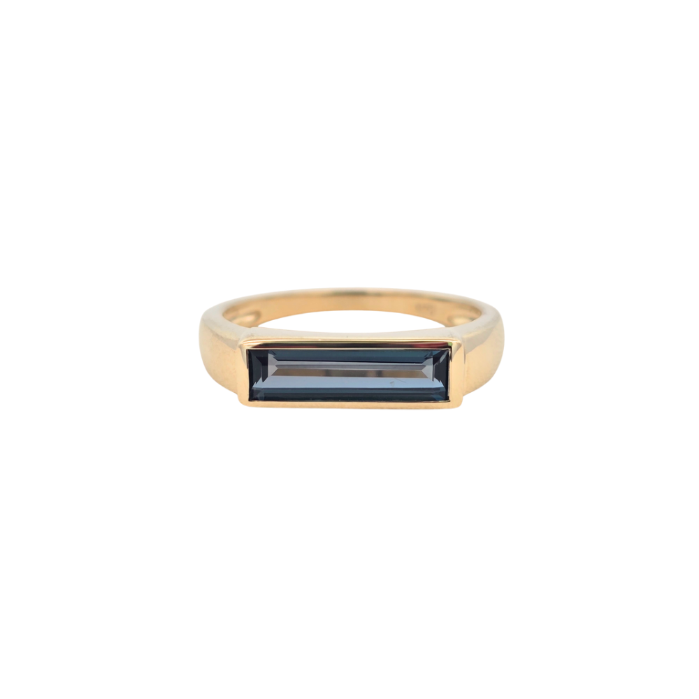 9k Yellow Gold 'Apollo' London Blue Topaz Ring