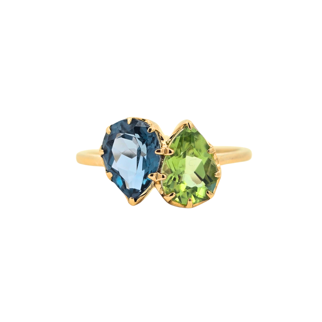 9k Yellow Gold Toi Et Moi Ring