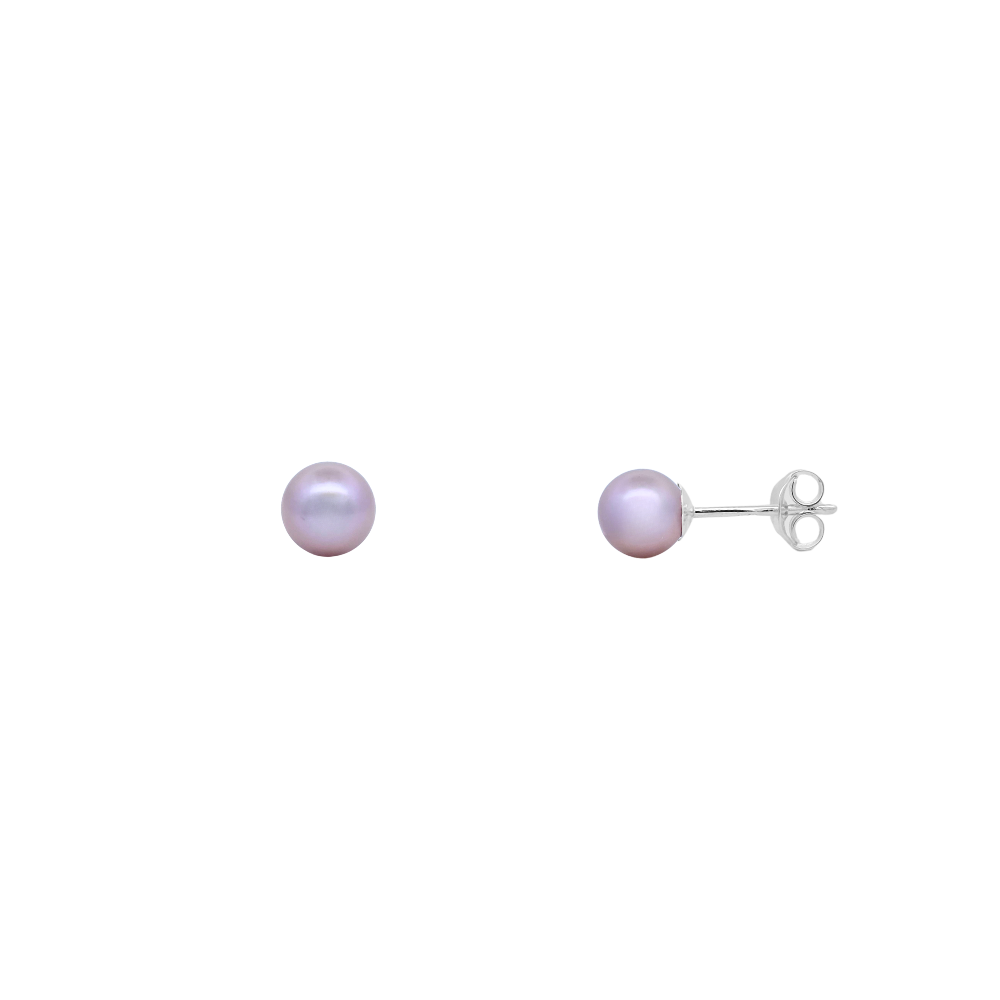 Sterling Silver 4mm Natural Pink Fresh Water Pearl Stud Earrings