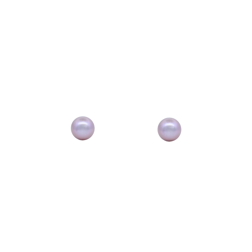 Sterling Silver 4mm Natural Pink Fresh Water Pearl Stud Earrings