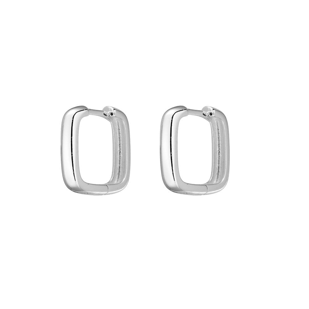 Sterling Silver Square Smooth Hoop