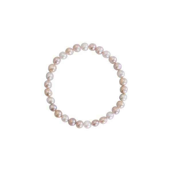 Fixed Natural Fresh Water Pearl Stretch Bracelet