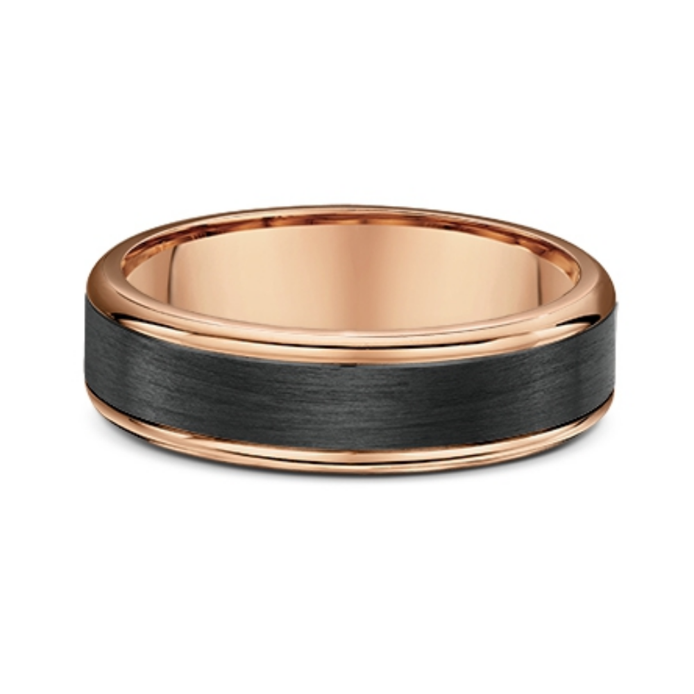 'Leon' Gold and Carbon Fibre Wedding Band