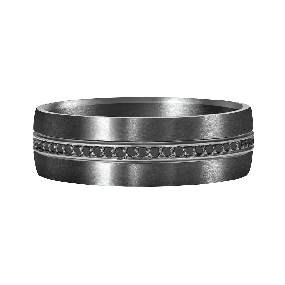 'Evren' Tantalum & Black Diamond Ring