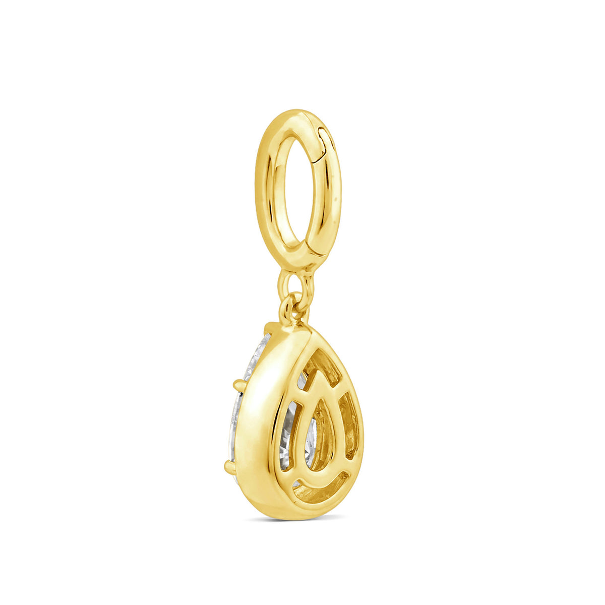 9k Yellow Gold 1ct Lab Diamond Pear Enhancer Pendant