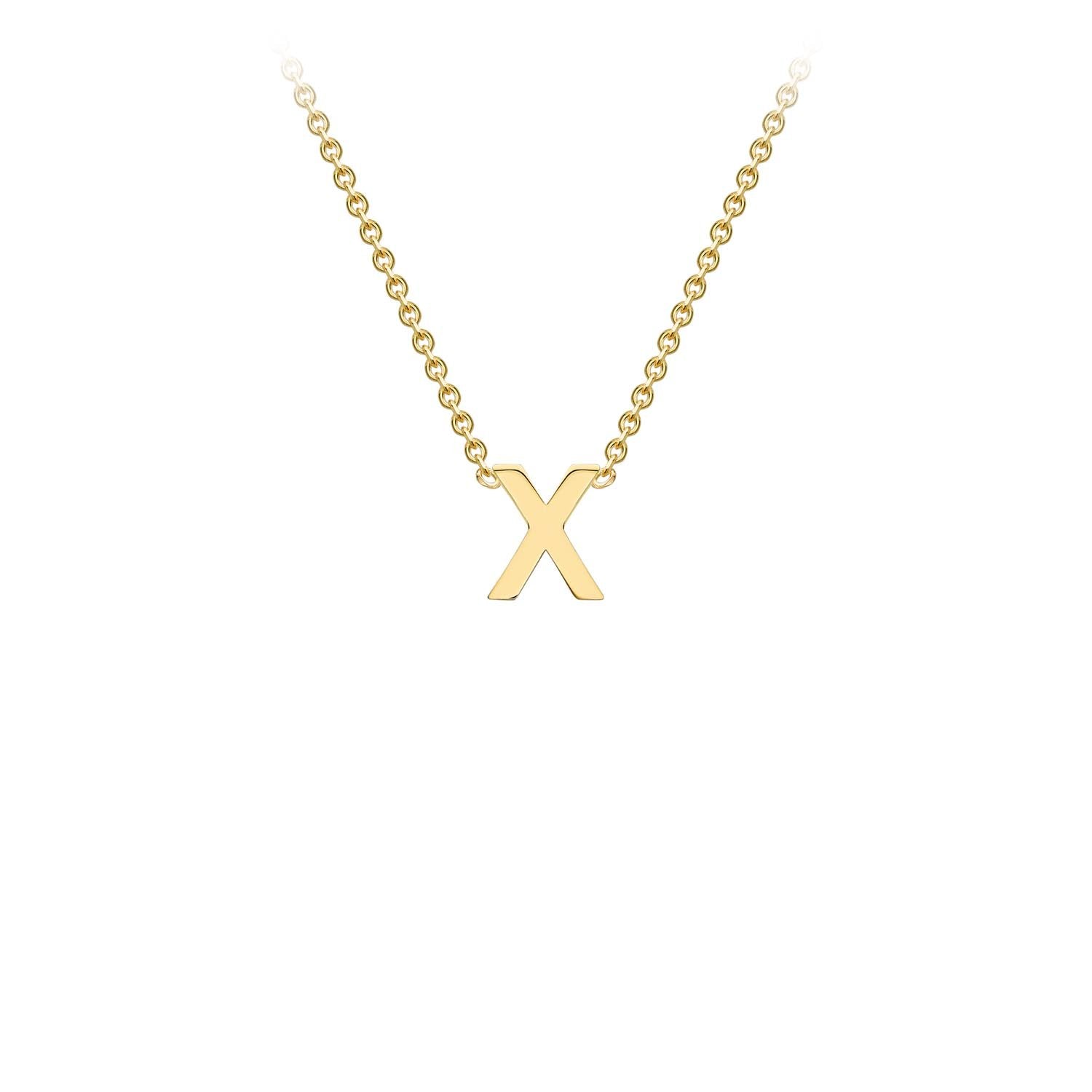 9k Yellow Gold 'X' Initial Letter Necklace