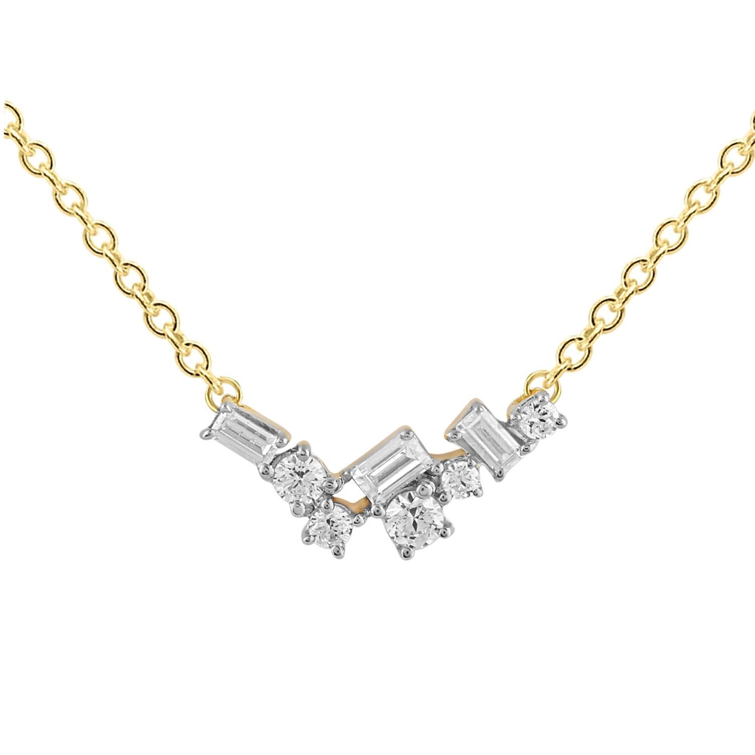 9k Yellow Gold Diamond Necklace